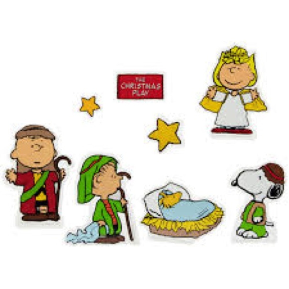 Peanuts Nativity Window Clings